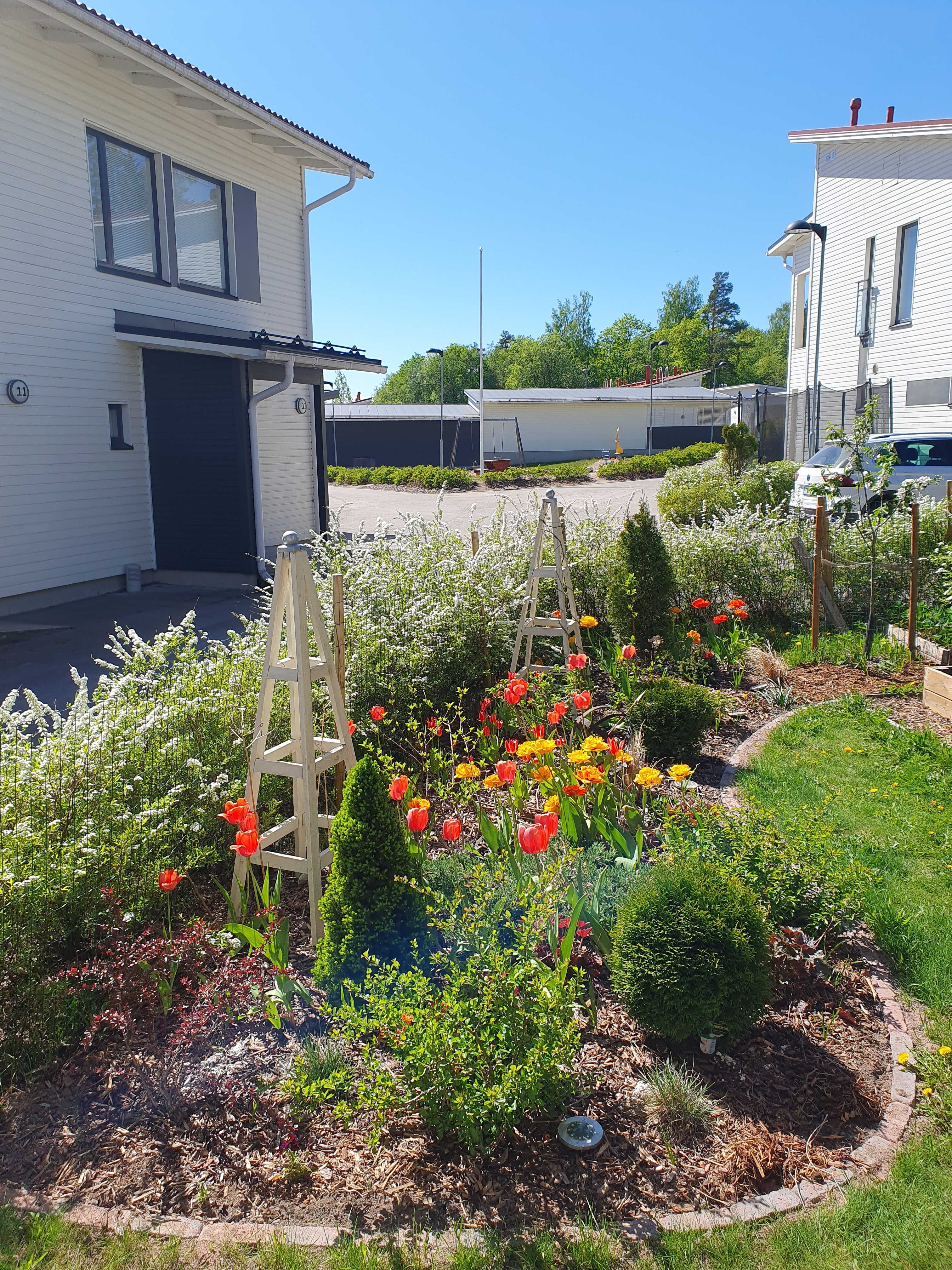 Pienen paritalopihan muodonmuutos